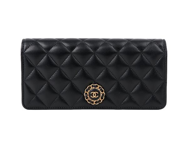 샤넬 CC 체인 트리밍 미니 클러치 블랙 금장