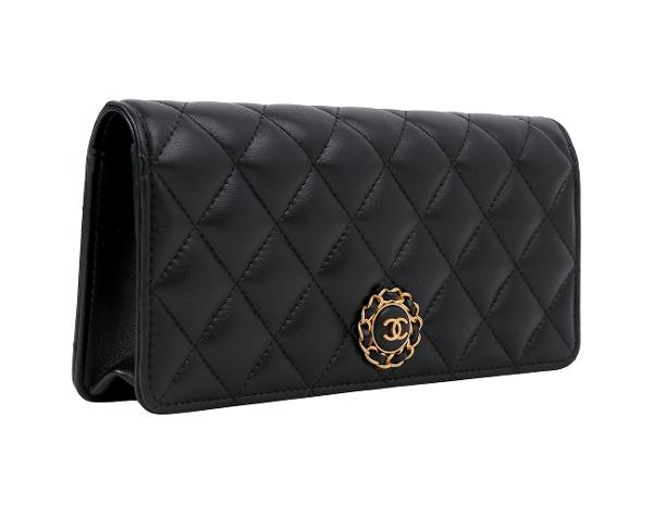 샤넬 CC 체인 트리밍 미니 클러치 블랙 금장