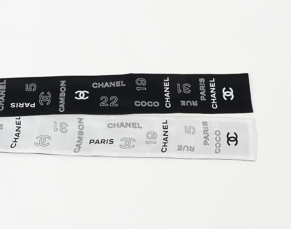 샤넬 CC 방도 스카프 블랙 화이트