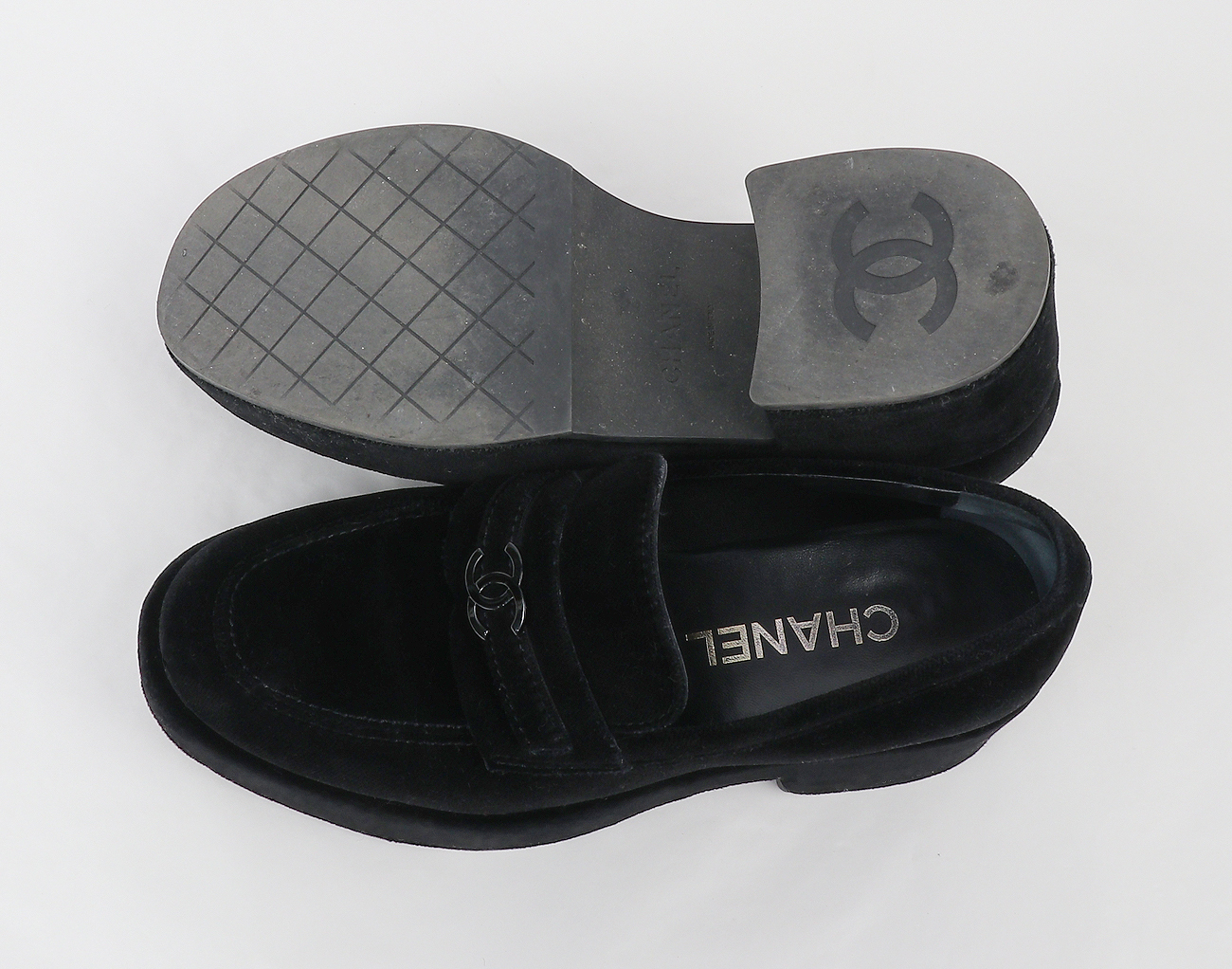 샤넬 CC 플랫폼 로퍼 블랙 37 1/2C