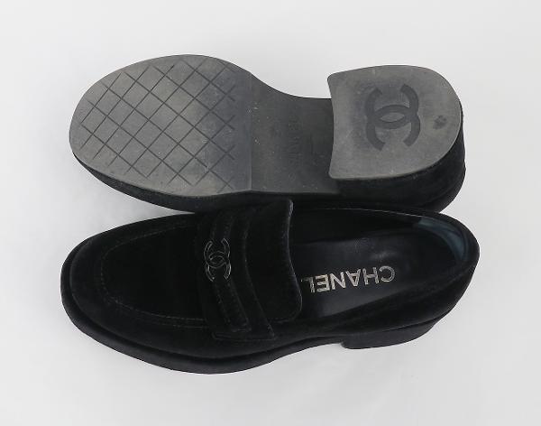 샤넬 CC 플랫폼 로퍼 블랙 37 1/2C