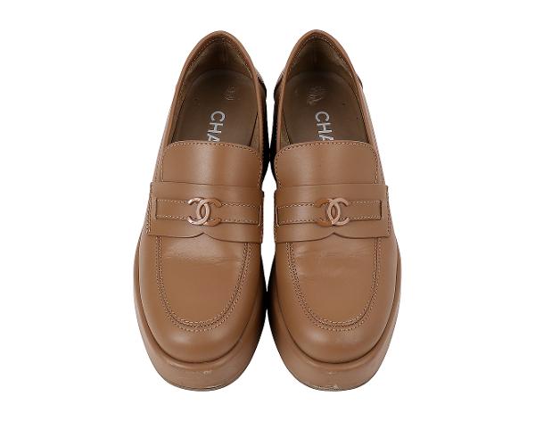 샤넬 CC 플랫폼 로퍼 베이지 37 1/2C