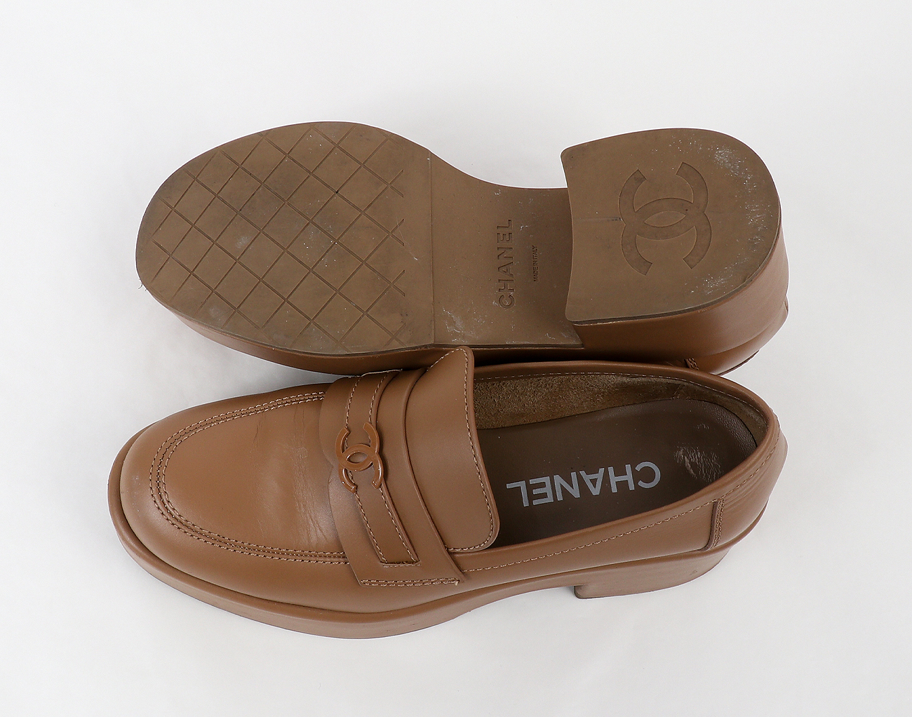 샤넬 CC 플랫폼 로퍼 베이지 37 1/2C