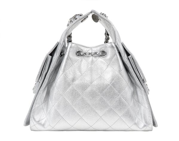 샤넬 25백 스몰 실버 은장 메탈릭 캐비어