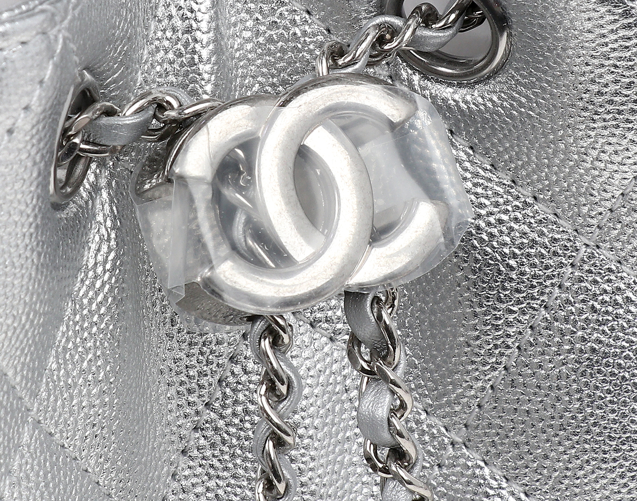 샤넬 25백 스몰 실버 은장 메탈릭 캐비어