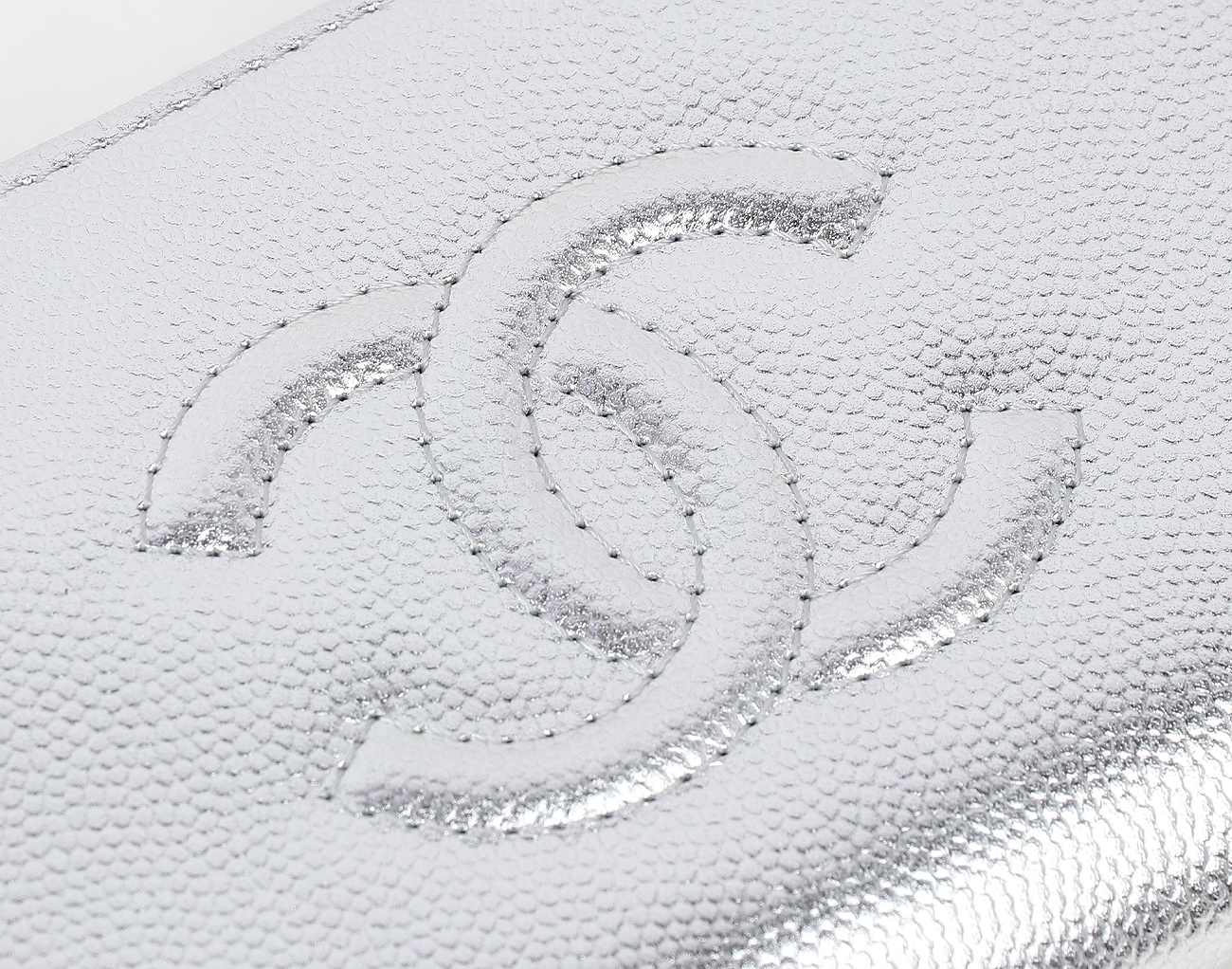 샤넬 CC 지퍼 코인 퍼스 실버 은장