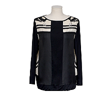 에르메스 브리드 드 갈라 롱 슬리브 트윌렌 스웨터 블랙 42