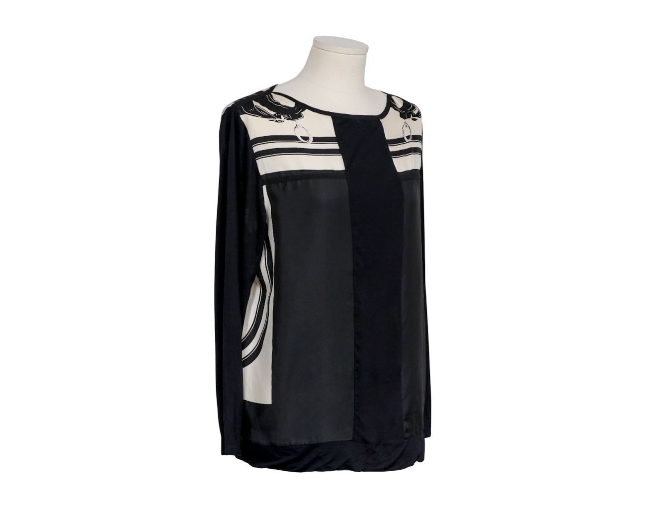 에르메스 브리드 드 갈라 롱 슬리브 트윌렌 스웨터 블랙 42