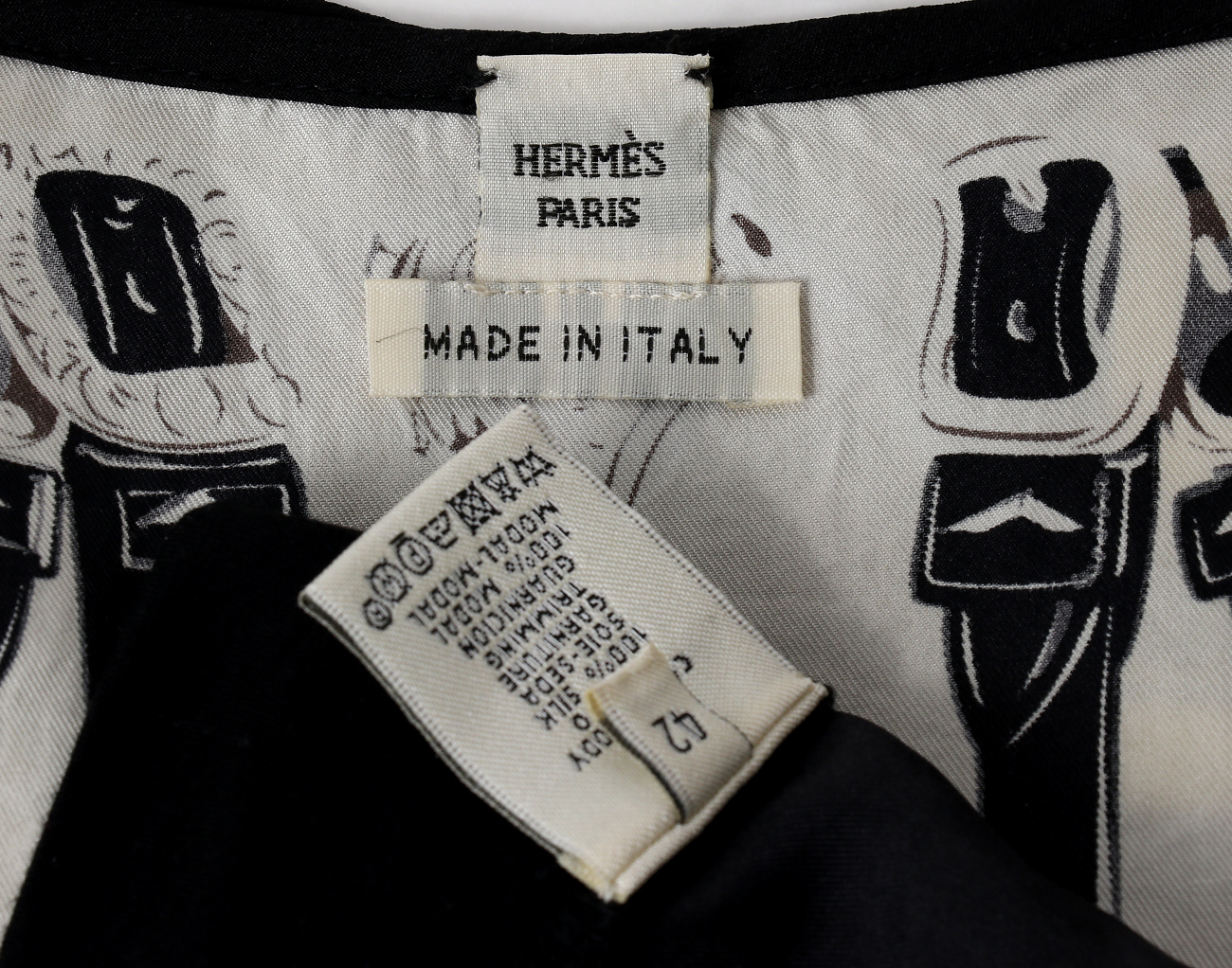 에르메스 브리드 드 갈라 롱 슬리브 트윌렌 스웨터 블랙 42