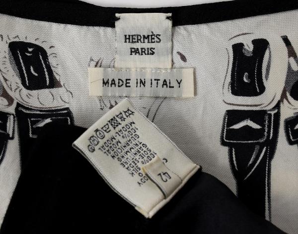 에르메스 브리드 드 갈라 롱 슬리브 트윌렌 스웨터 블랙 42