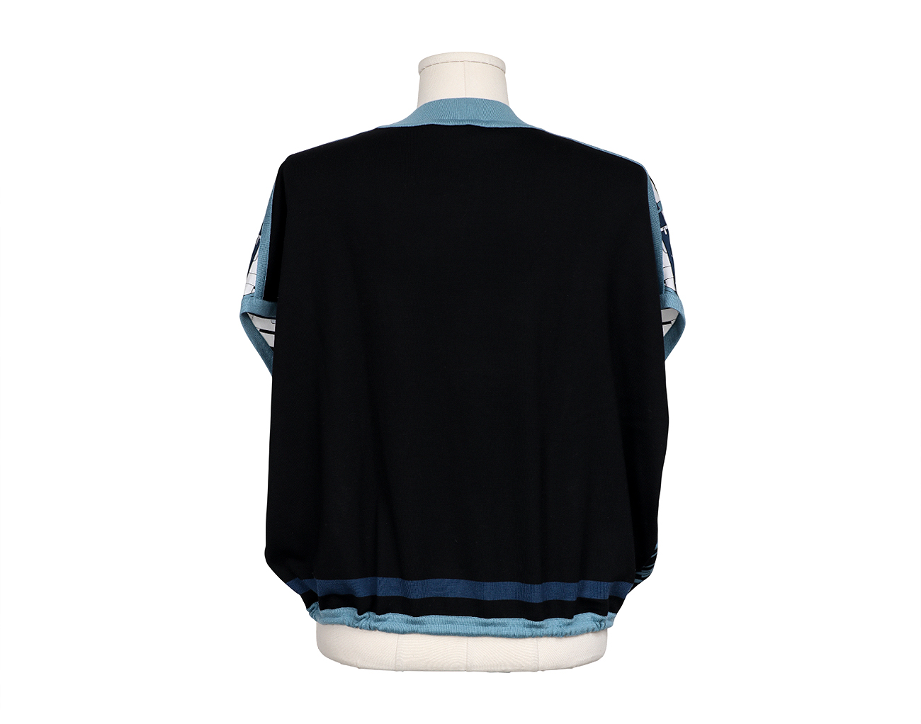 에르메스 모스 아 주엣 데투어 숏 슬리브 트윌렌 스웨터 블랙 34