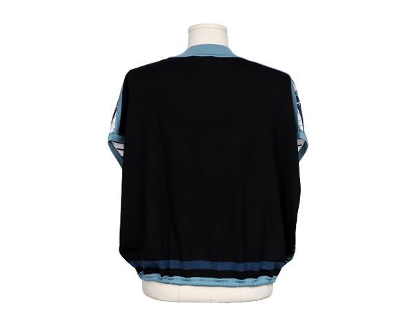 에르메스 모스 아 주엣 데투어 숏 슬리브 트윌렌 스웨터 블랙 34