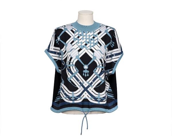 에르메스 모스 아 주엣 데투어 숏 슬리브 트윌렌 스웨터 블랙 34