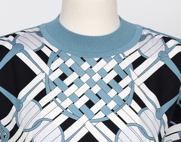 에르메스 모스 아 주엣 데투어 숏 슬리브 트윌렌 스웨터 블랙 34