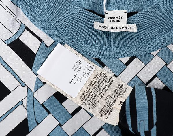 에르메스 모스 아 주엣 데투어 숏 슬리브 트윌렌 스웨터 블랙 34