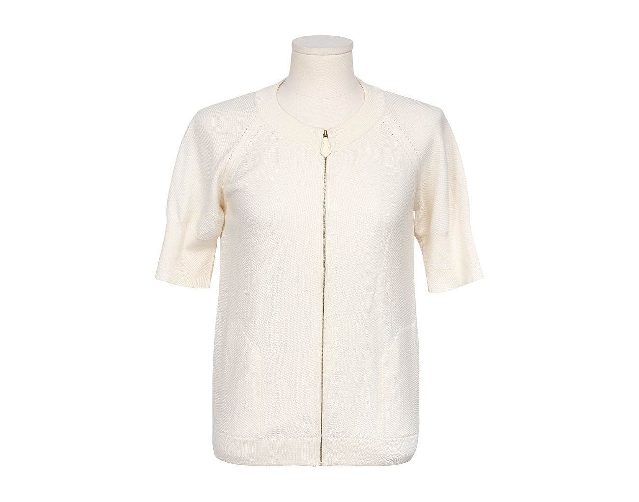 에르메스 숏 슬리브 가디건 블랑 36