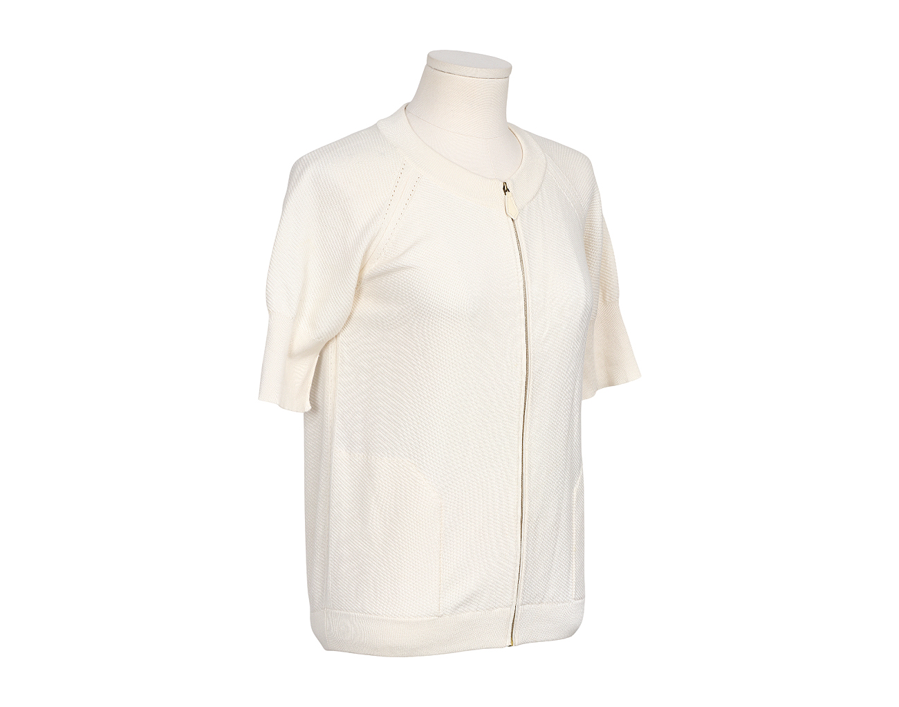 에르메스 숏 슬리브 가디건 블랑 36