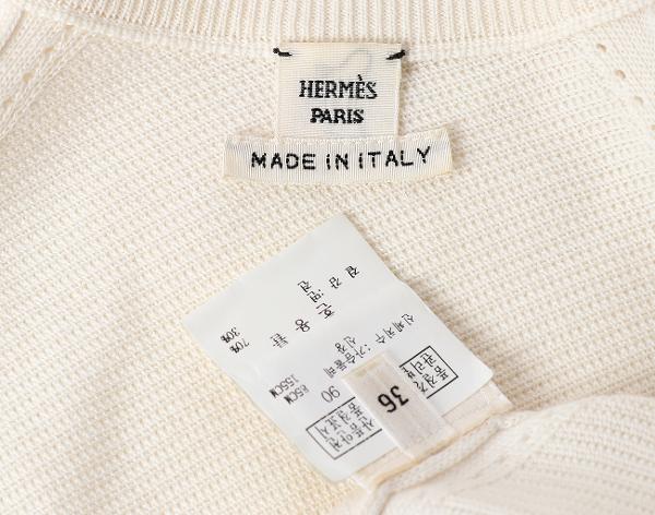 에르메스 숏 슬리브 가디건 블랑 36