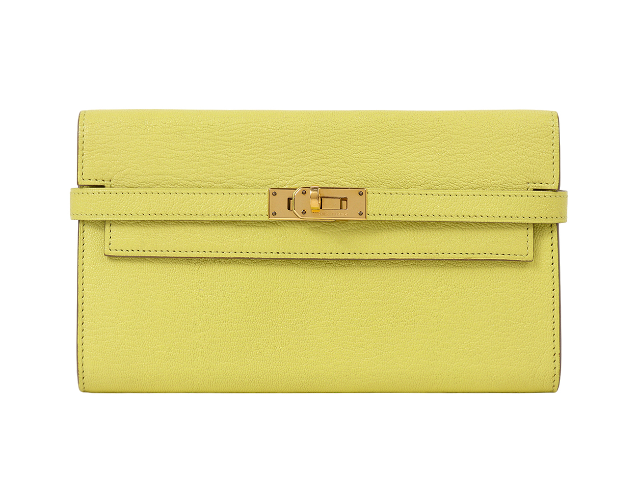 에르메스 켈리 장지갑 라임 로즈골드 R