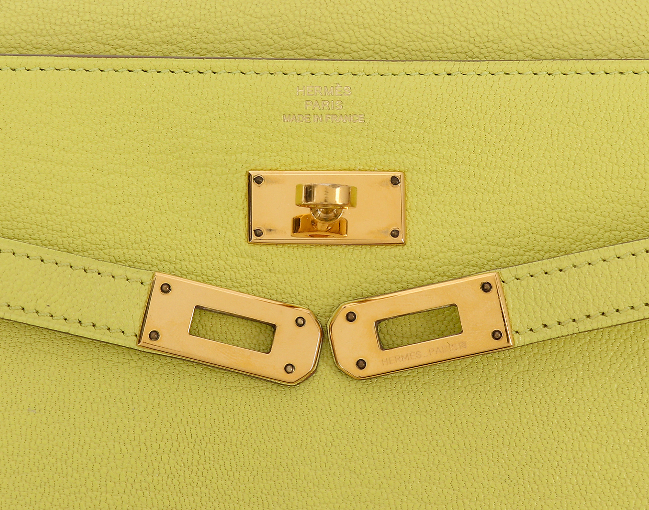 에르메스 켈리 장지갑 라임 로즈골드 R