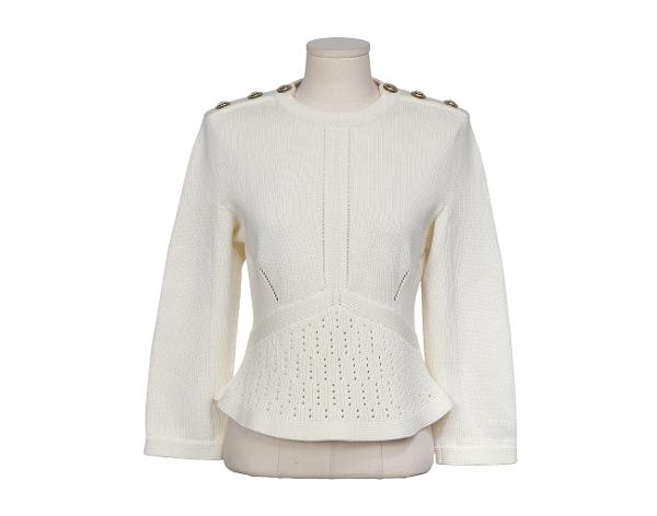 샤넬 풀오버 니트 탑 화이트 36