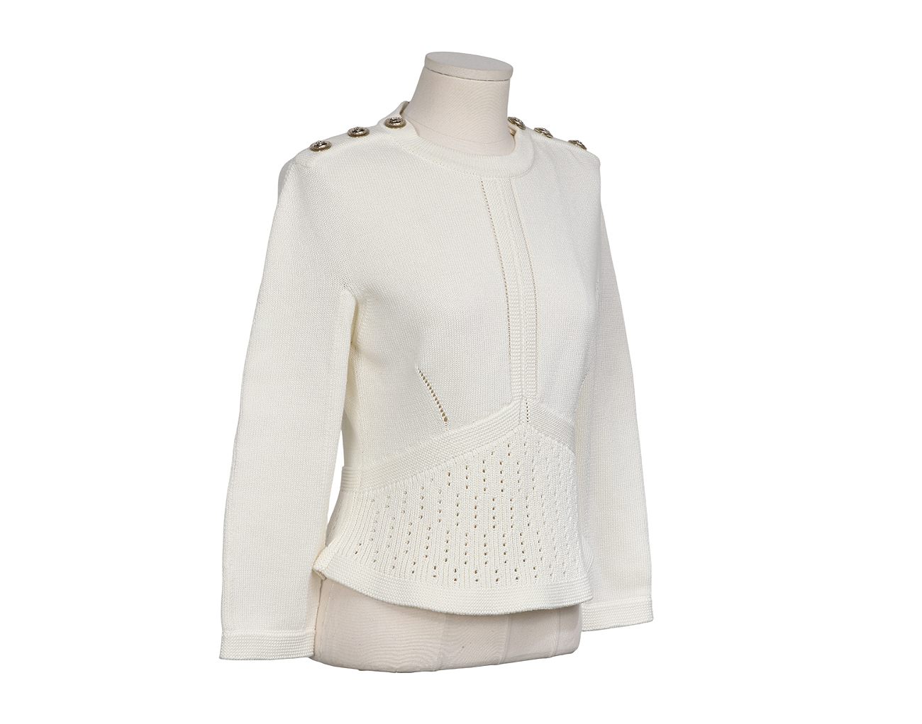 샤넬 풀오버 니트 탑 화이트 36