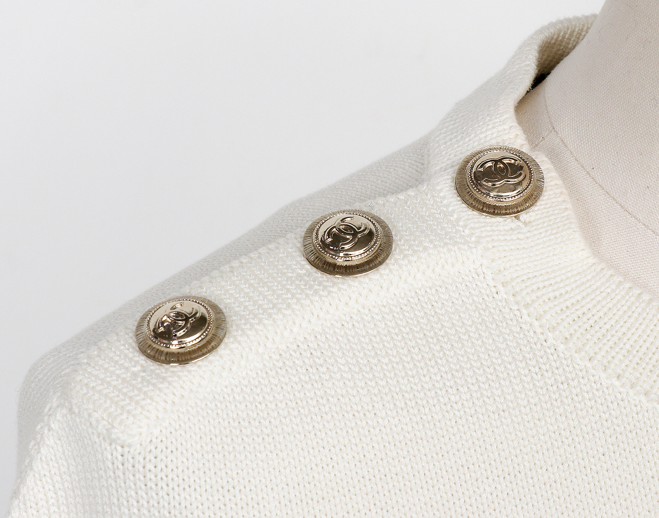 샤넬 풀오버 니트 탑 화이트 36