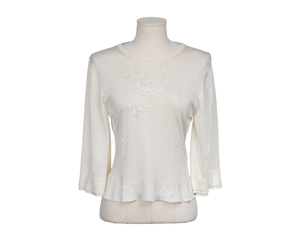 샤넬 CC 러플 탑 에크루 38