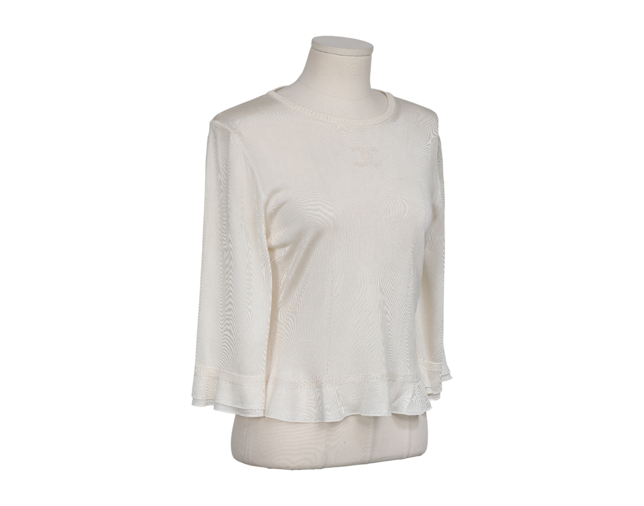 샤넬 CC 러플 탑 에크루 38