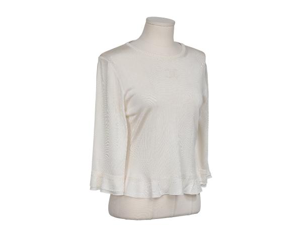 샤넬 CC 러플 탑 에크루 38