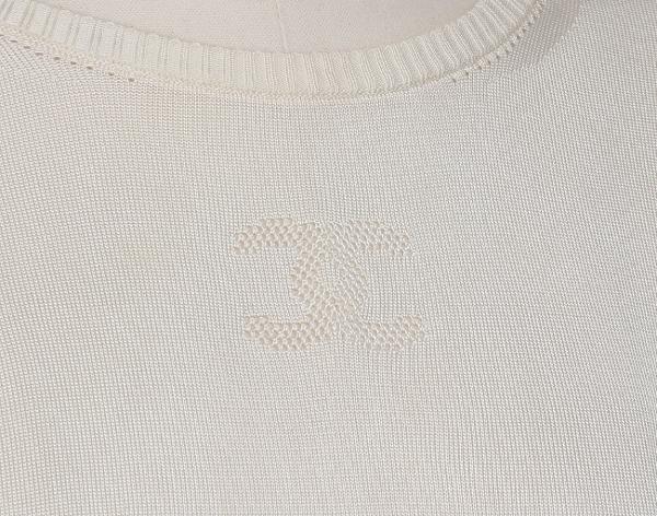 샤넬 CC 러플 탑 에크루 38