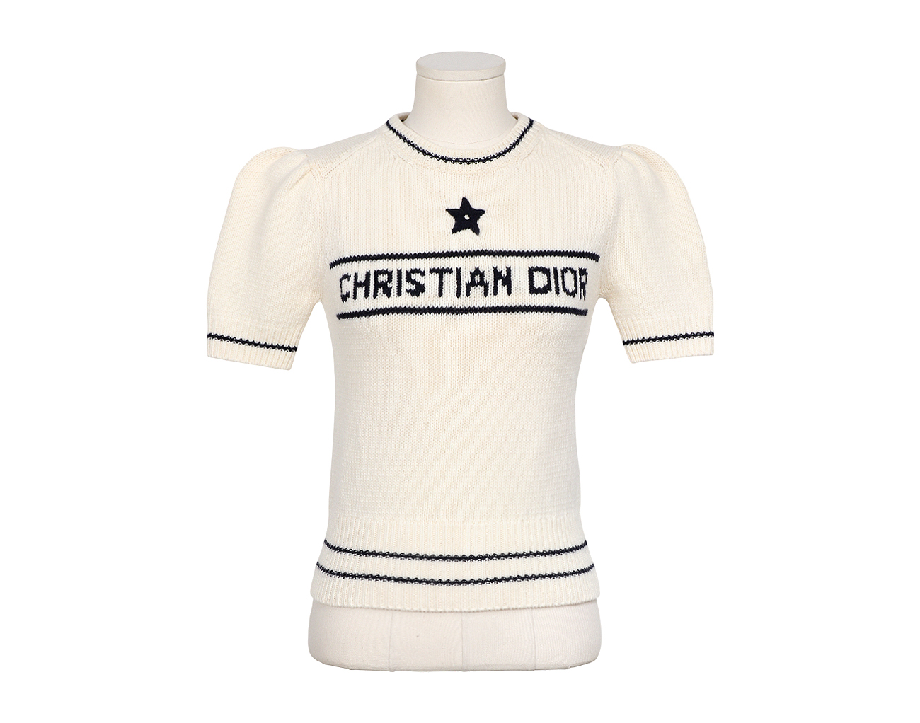 디올 크리스찬 디올 숏슬리브 스웨터 에크루 36