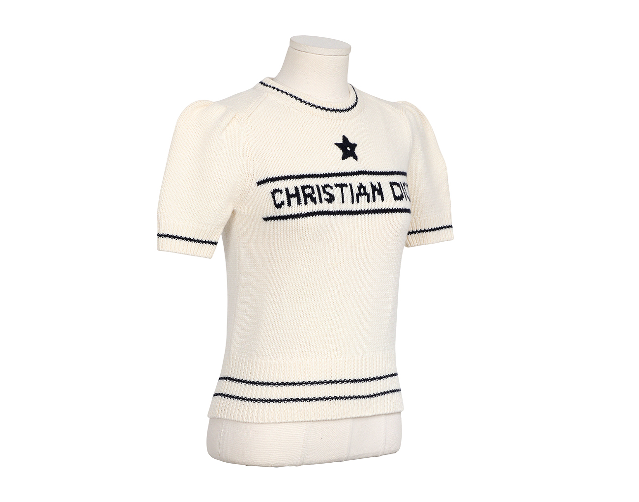 디올 크리스찬 디올 숏슬리브 스웨터 에크루 36