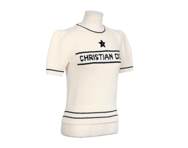 디올 크리스찬 디올 숏슬리브 스웨터 에크루 36
