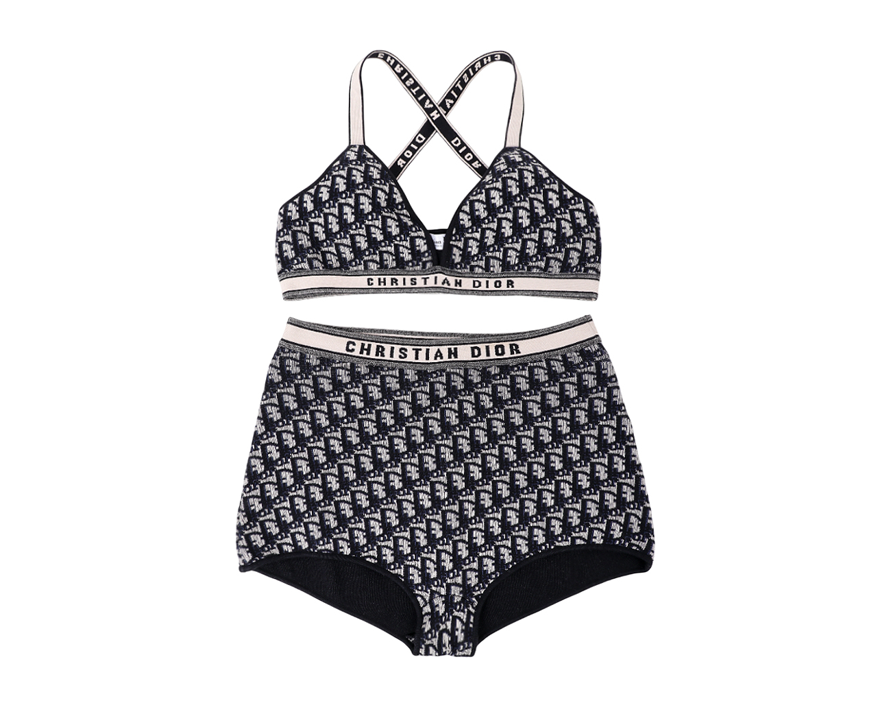 디올 오블리크 스윔수트 Set 네이비 블루 S