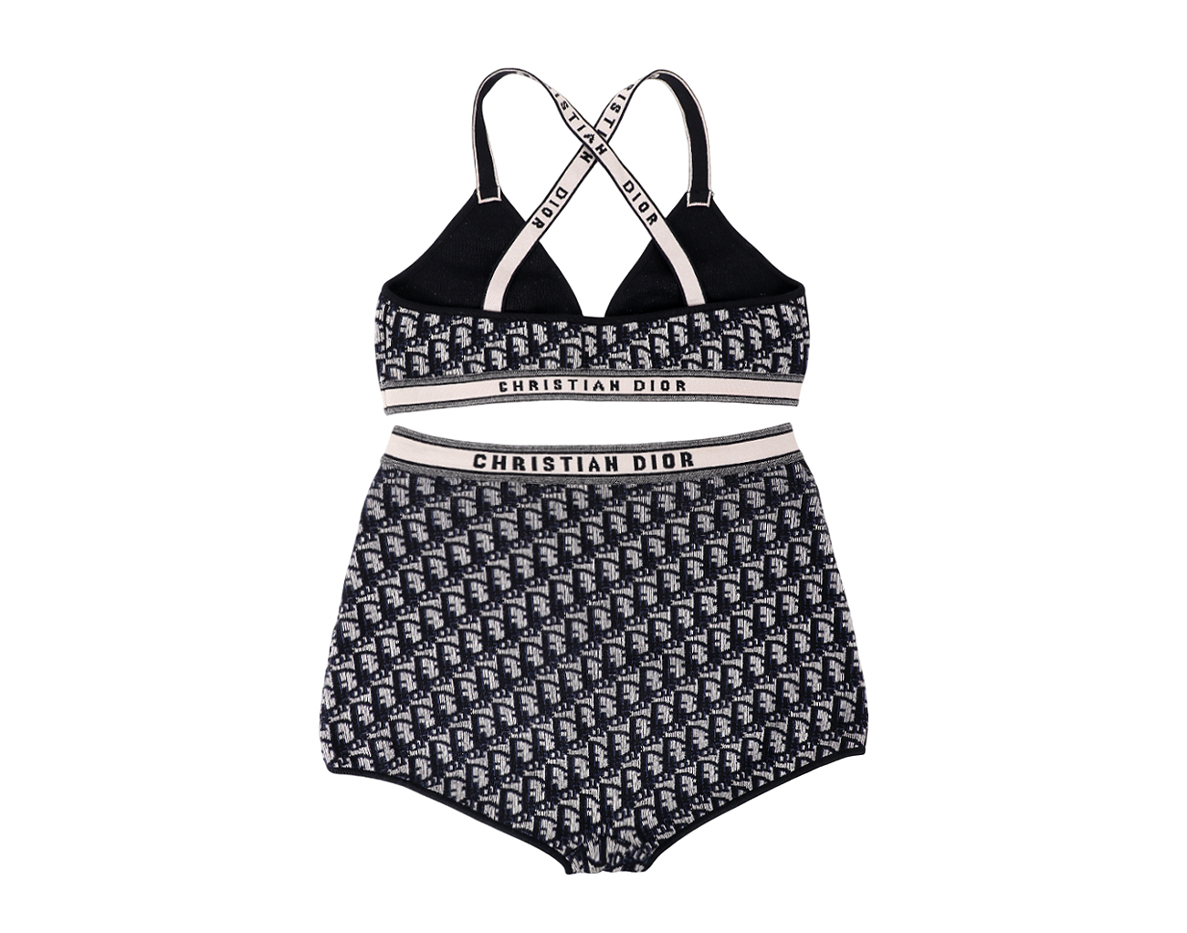 디올 오블리크 스윔수트 Set 네이비 블루 S