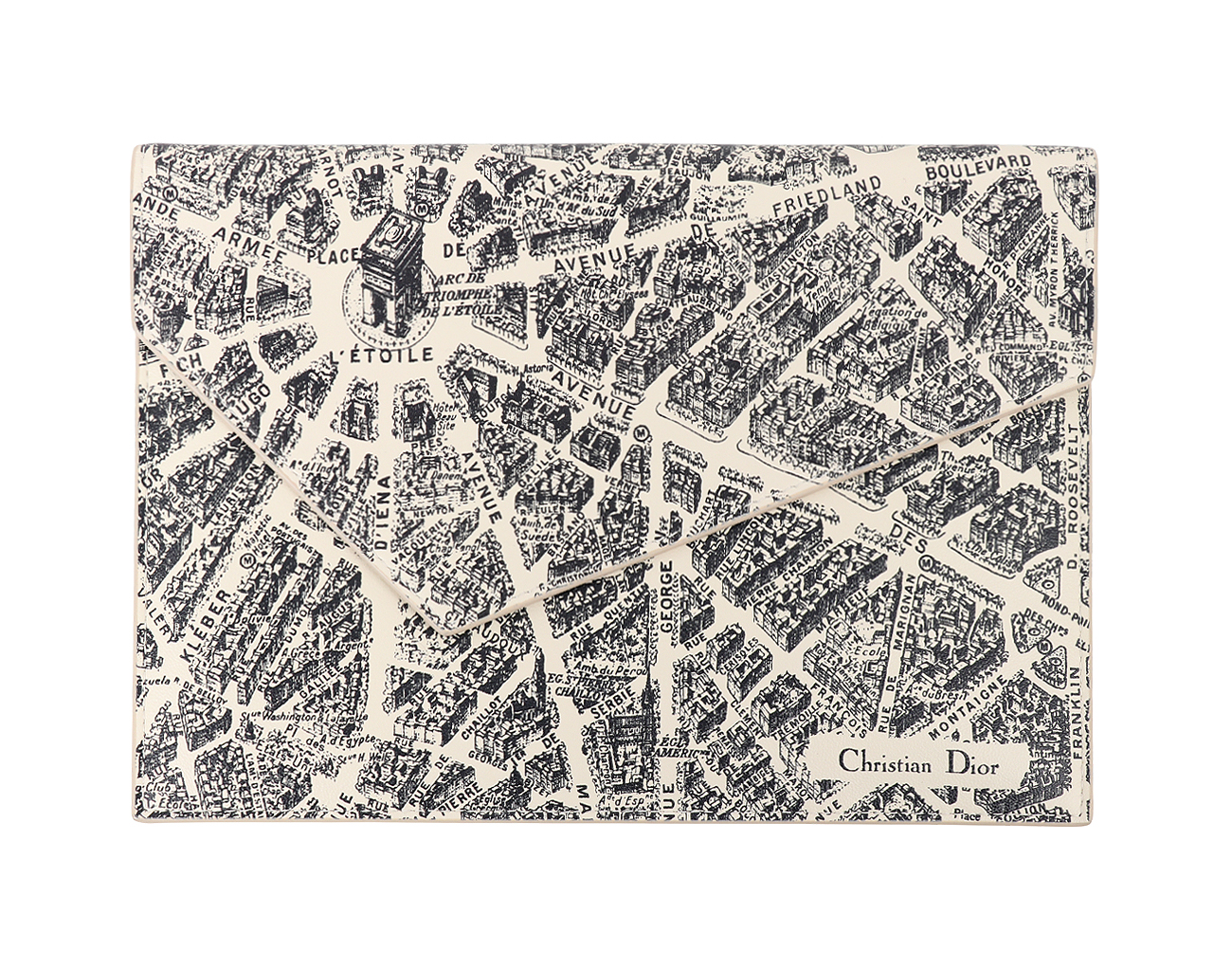 디올 플랜 드 파리 파우치 베이지 네이비 블루