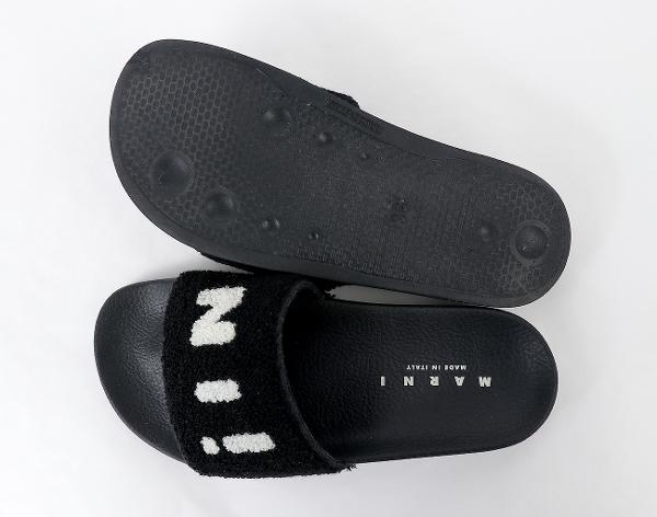 마르니 로고 테리클로스 샌들 블랙 36