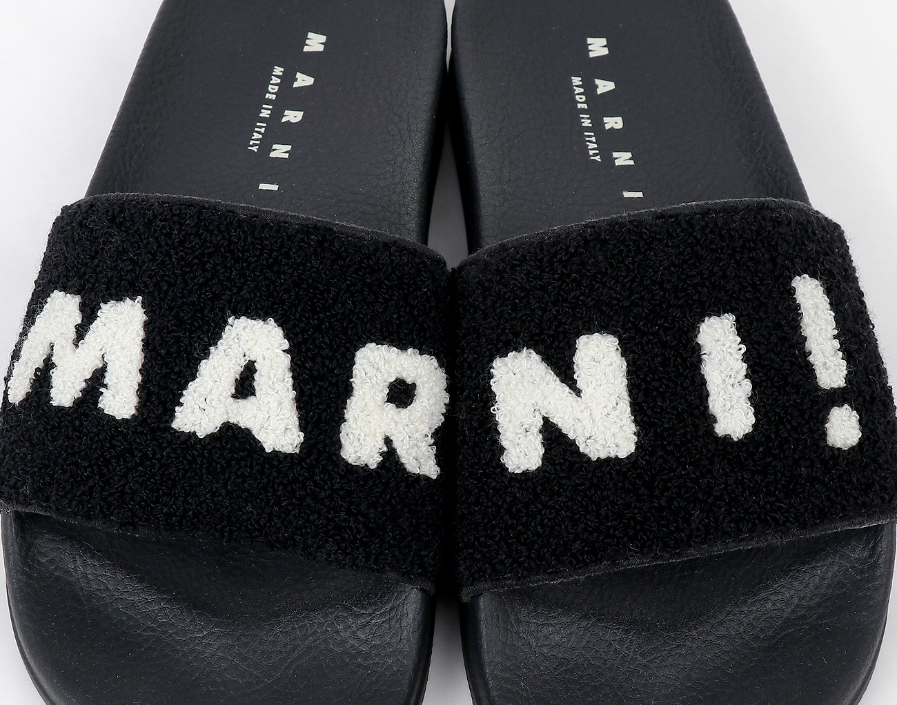 마르니 로고 테리클로스 샌들 블랙 36