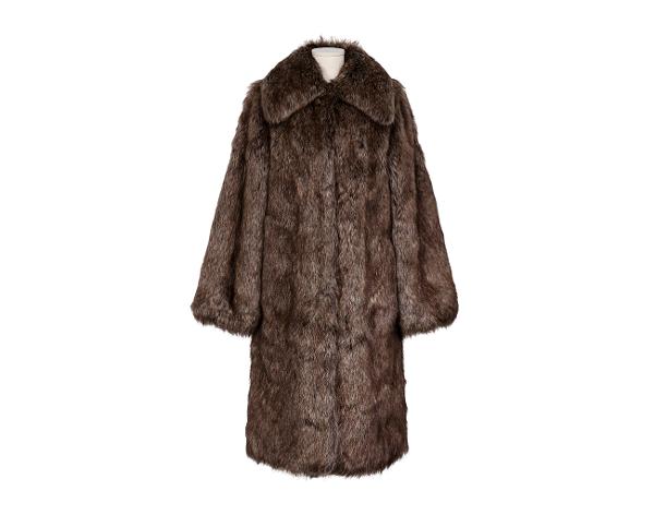 구찌 포우 퍼 코트 브라운 38