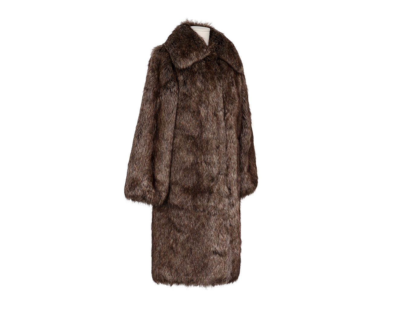 구찌 포우 퍼 코트 브라운 38