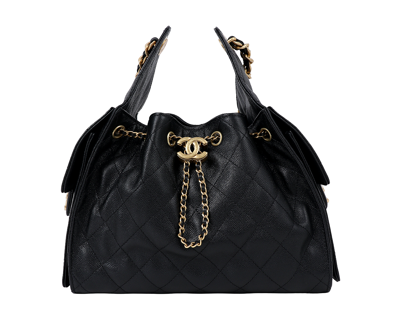 샤넬 25백 스몰 블랙 금장 캐비어