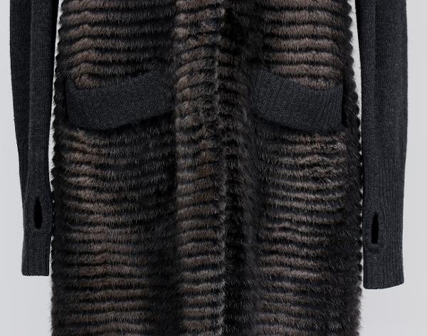 이브살로몬 리버시블 밍크 니트 코트 그레이 38