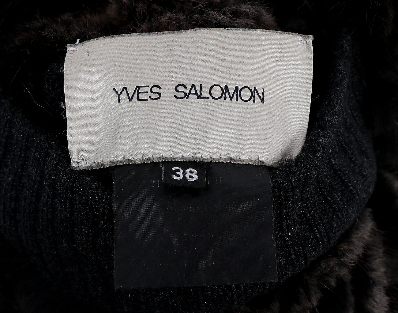 이브살로몬 리버시블 밍크 니트 코트 그레이 38