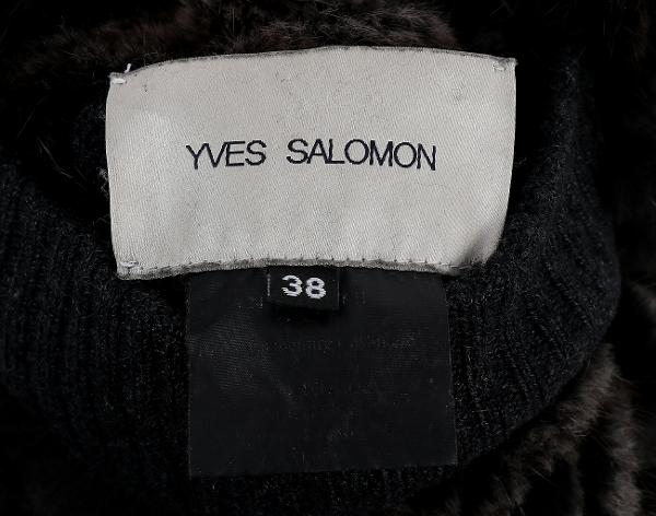 이브살로몬 리버시블 밍크 니트 코트 그레이 38