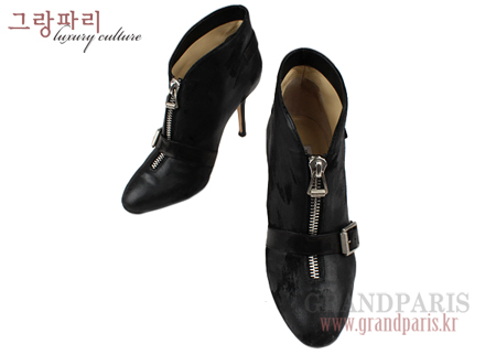 지미추 블랙 waxed suede 빈티지 스웨이드 앵클 부츠 37 1/2