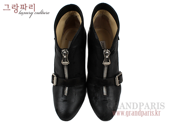 지미추 블랙 waxed suede 빈티지 스웨이드 앵클 부츠 37 1/2