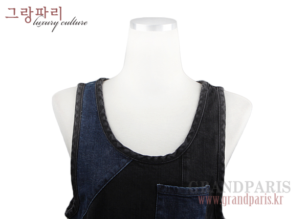 마크 바이 마크제이콥스 블랙 데님 패치 민소매 원피스