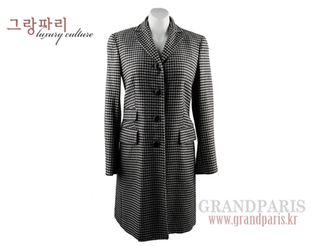 키톤 kiton 하운드 투스 체크 싱글 4버튼 캐시미어 코트