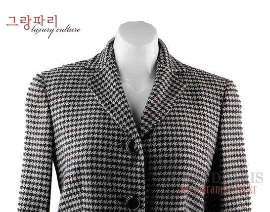 키톤 kiton 하운드 투스 체크 싱글 4버튼 캐시미어 코트